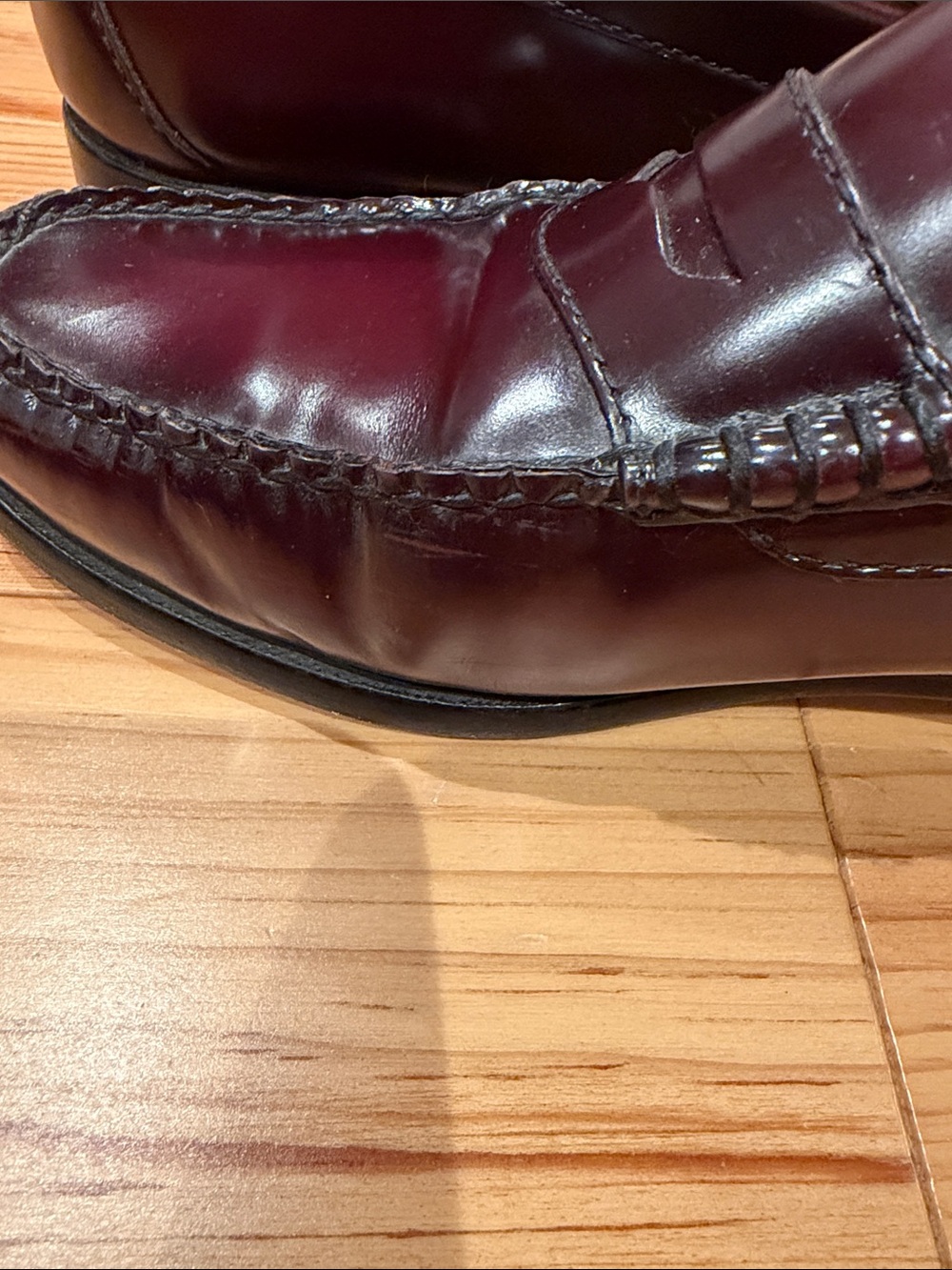 G. H. Bass & Co. Diane Women’s Burgundy Leather Penny Loafers - Picture 4 of 8